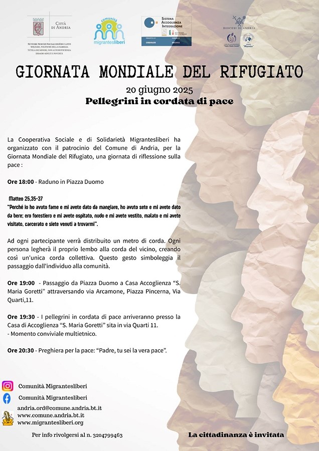 “Pellegrini in cordata di Pace” Giornata Mondiale del Rifugiato 2025