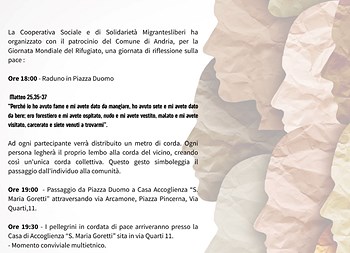 “Pellegrini in cordata di Pace” Giornata Mondiale del Rifugiato 2025